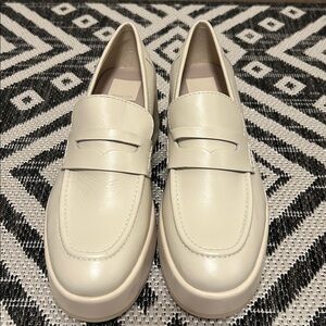 Dolce Vita Yanni Platform Loafer Shoes Round Toe Women's Cream Size US 8